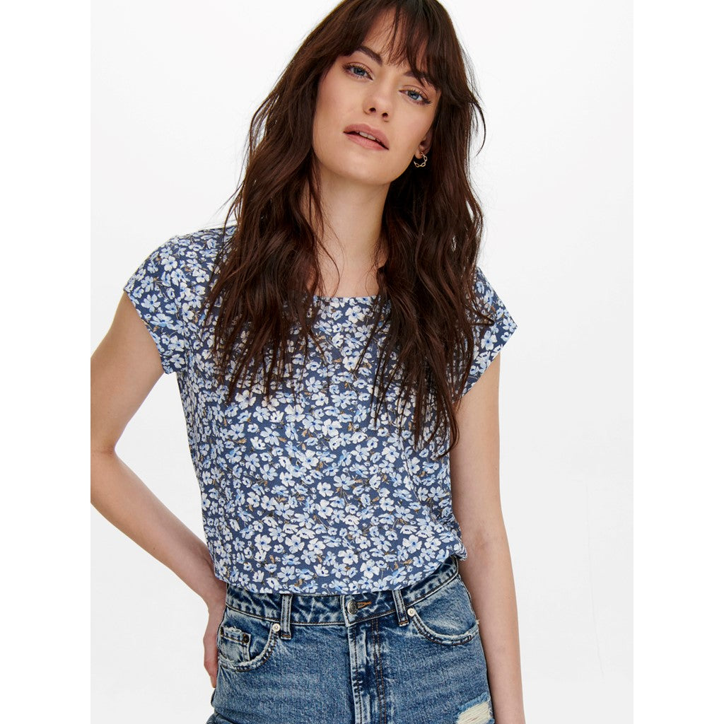 ONLY Shirt 'Vic AOP' in Blau mit Allover Blumenprint – Stylaholic The Shop